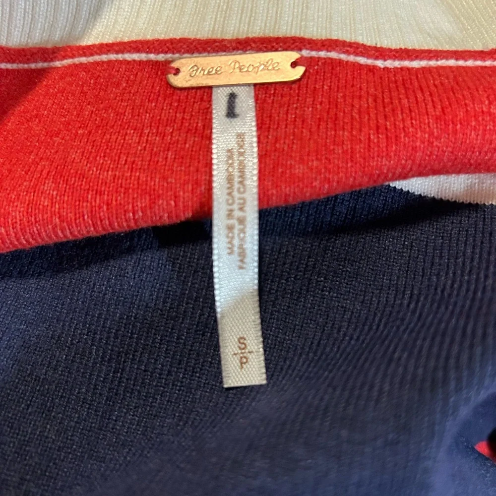 Free People League of Her Own Striped Cardigan in Red and Navy Small NWOT